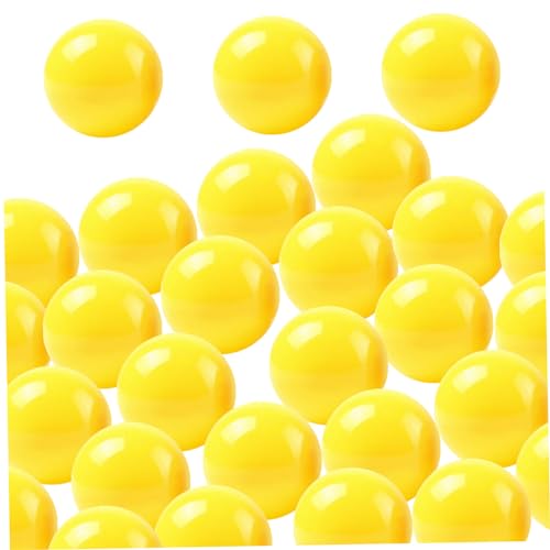 BEAHING Bingokugeln 50pcs Hohle PP 1,57 Zoll Lotteriekugeln Glatte lebhafte Versammlungskugeln runde Lotteriekugeln für Lotteriekugelmaschinenparty, gelbe Lotteriekugeln von BEAHING