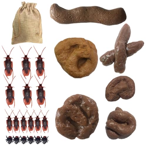 BEAHING Fake Poop mit falscher Kakerlake und gefälschten Fliegen 24PCs/Setzen von BEAHING