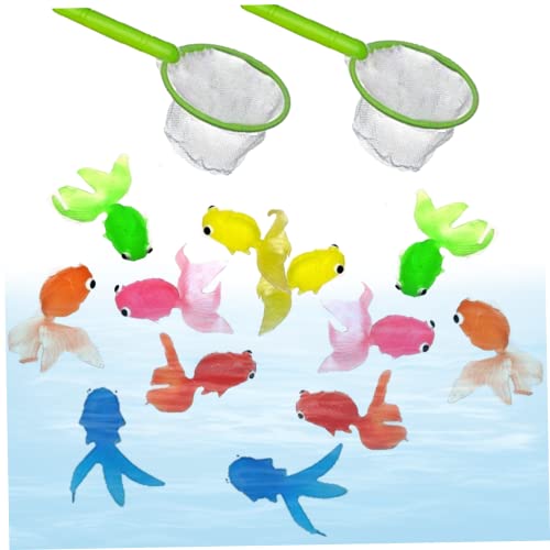 BEAHING Fischereispielzeug für Kinder, 14pcs Kinderfischereispiel Set Wassertisch Badewanne Spielzeug mit Nettofischereipool Spielzeug für Kinder von BEAHING