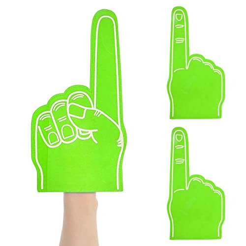 BEAHING Foam Hands, riesiger Schaumfinger 18 Zoll Schaumhand -Cheerleader -Schaumfinger für Sports School Sport Games Party 3PCS Green, Schaumstofffinger für Sport von BEAHING