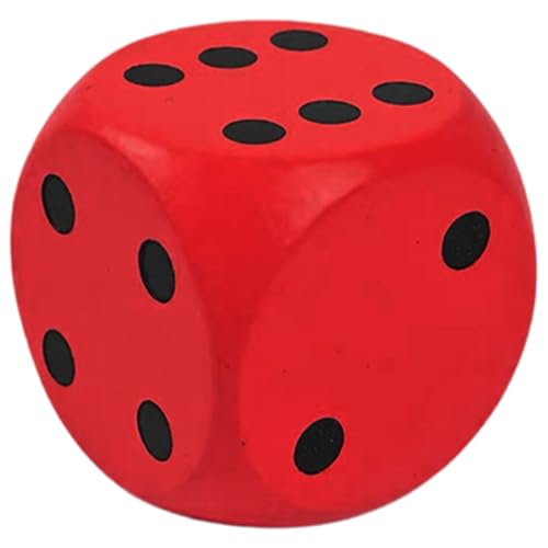 BEAHING Großer Schaumwürfel 5,9 Zoll Soft Giant Foam Dice rot 6 -seitig wasserdichtes PU -Leder -Hof -Würfel für Brettspiele, um Ihre Glückszahlen Riesenschaum Würfel zu erhalten von BEAHING