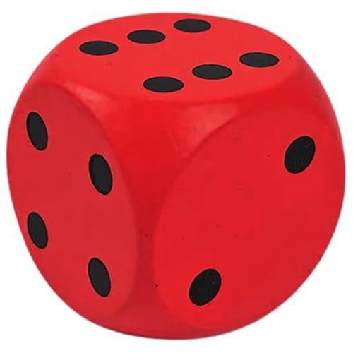 BEAHING Großer Schaumwürfel 5,9 Zoll Soft Giant Foam Dice rot 6 -seitig wasserdichtes PU -Leder -Hof -Würfel für Brettspiele, um Ihre Glückszahlen zu erhalten, große Schaumschaumwürfel von BEAHING