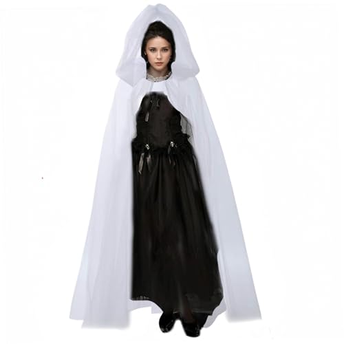 BEAHING Hexenkostüminnen Frauen, Hexkostüm Halloween Vintage Renaissance besticktes Geisterbraut Kostüm gruselig Ghost Kostüm für Halloween, Cosplay Haunted Mansion (weiß), Ghost Kostüm von BEAHING