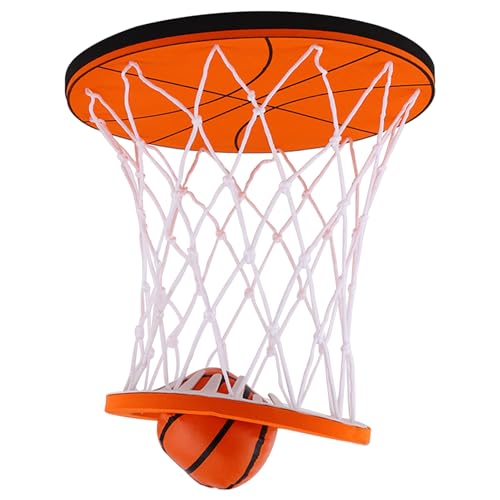 BEAHING Innenbasketball Hoop, Mini-Basketball-Hoop mit einem Mini-Schaum-Indoor-Basketball für die Decke selbst kleber Kinder Basketball Hoop für Schlafzimmer Decke, Basketball-Reifen für Kinder von BEAHING