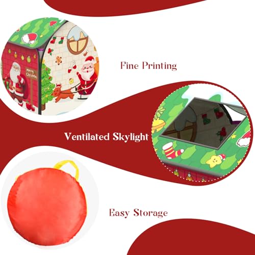 BEAHING Kinder Spielen Zelt Indoor, 33x33x37 in Kleinkindern Spielen Zelt mit Windows Christmas Kids Playhouse Faltbares Tuch Kleinkind Zelt für Weihnachten Holiday von BEAHING