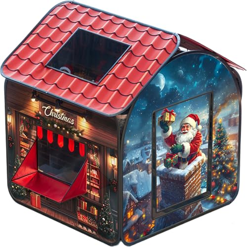 BEAHING Kinderzelt, Weihnachtskinderspielhaus mit Fenstern, 33x33x37 Zoll Stoffkind Zelt für Weihnachtsgeburtstagsgeschenke Kinder Spielhaus von BEAHING