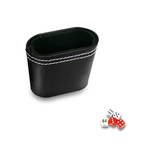 BEAHING Lederwürfel Cup, Würfelbecher, 2,8 x 1,4 '' Doppelschicht ruhiger Lederwürfel Cup, tragbarer Würfel -Stapel -Cup für Bar KTV Poker Lügner Dice Party Games, Dice Stacking Cup von BEAHING