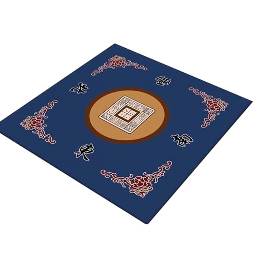 BEAHING Mahjong Mat 32x32 '' Anti Slip Mahjong Tischmatte Rausch Reduktion Mahjong Mat für Tisch weich ＆ Wear-resistente Mahjong-Spielmatte für Poker, Karte, Board & Tile Games Blue, Mahjong Matte von BEAHING