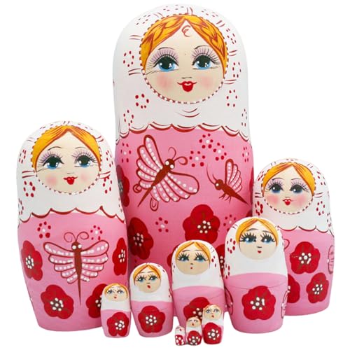 BEAHING Matryoshka -Puppe, 10 Prozent Russische Nistpuppen Set Holzmatryoshka -Puppe mit charmant von BEAHING