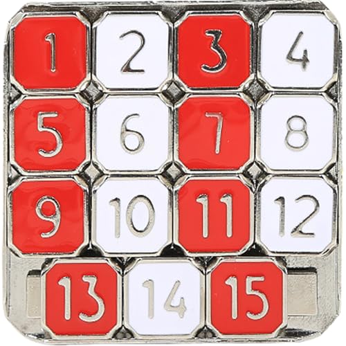 BEAHING Nummer Folie Puzzle, Metal Brain Teasers Spielzeug 15 Number Puzzle Dia Game Kreative Zahl Bildungs- und Lernspielzeug für Kinder, Erwachsene von BEAHING