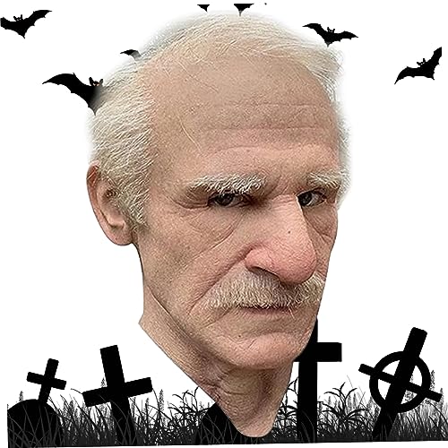 BEAHING Old Man Mask Realistic Halloween Falten weißen Haar von BEAHING