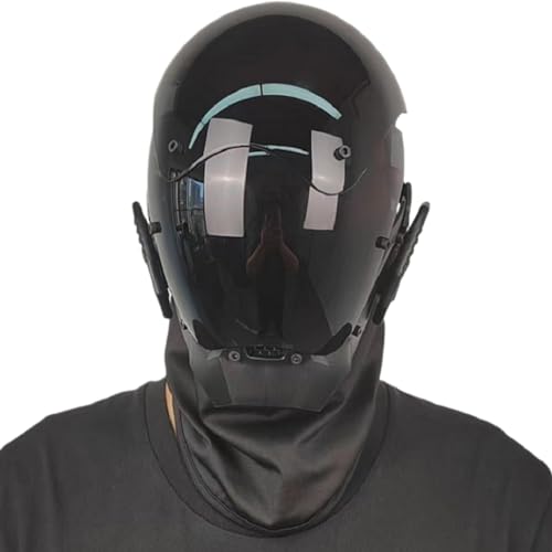 BEAHING Punkmaske, Punkmaske für Männer Schwarz Futuristische Maske PC Dekorative Techwear -Maske Cyber Mask für Cosplay Party Halloween Music Festival, futuristische Maske von BEAHING