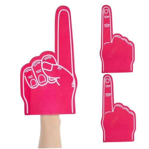 BEAHING Riesiger Schaumfinger 18 Zoll Schaumhand -Cheerleading -Schaumfinger für Sport Jubel School Sport Games Party Lieferungen 3pcs Red Foam Finger von BEAHING