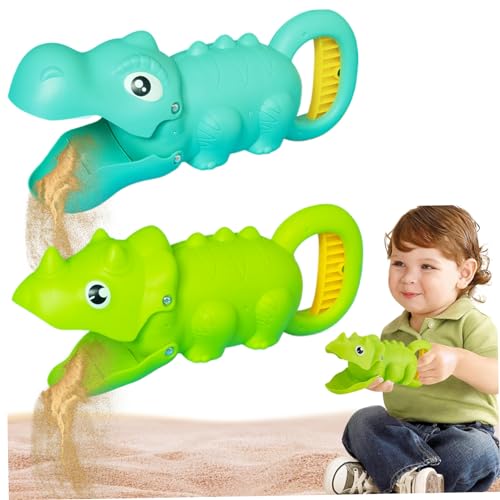 BEAHING Toy Grabber -Klaue für Kinder 2PCS Leicht Bunte Dinosaurier Sandspielzeug süßer lehrreicher Sandgabber -Spielzeug für Strand, Sandbox oder Hinterhof (2PCS) Spielzeuggreifer -Klaue für Kinder von BEAHING