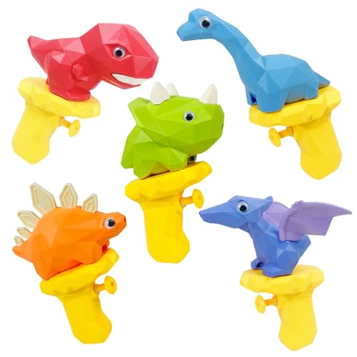 BEAHING Wasserpistolen Pool Toys Dinosaurierpistole im Freien Wasserspielzeug Schwimmbadspiele für Sommerstrand 5pcs Wasserpistole von BEAHING