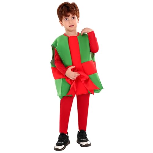 BEAHING Weihnachts -Outfit, Weihnachtskostüm für Kinder, lustige Weihnachtsgeschenke Cosplay -Kostüm und Strampler, Polyester -Weihnachts -Outfit für Dress -up -Party, s von BEAHING