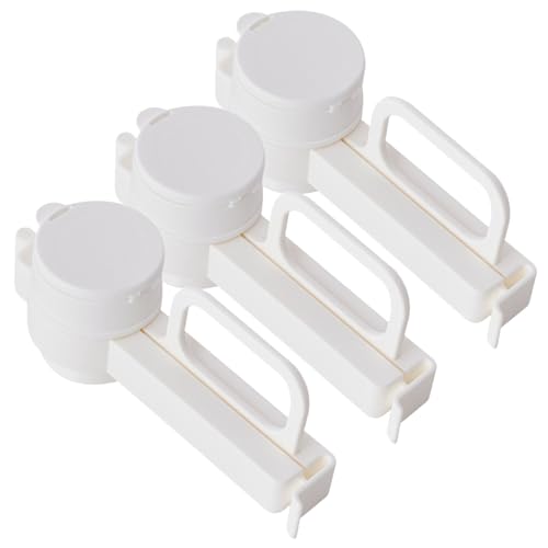 Food -Bag -Clips mit Pourspouts 3pcs Frisch aufbewahren Beutelklammern für Lebensmittel mit Griff- und Deckel -PP -Dichtungsklammern für Lebensmittel, Snack, Gemüse, Obst, Waschmittelbeutelklammern f von BEAHING