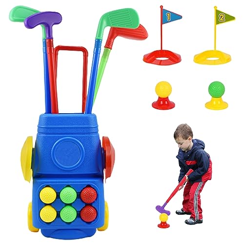 Kids Golf Set Retractable Kleinkind Golf Set Buntes Minigolf -Set für Kinder mit 6 Bällen, 4 Golfstangen und 2 Übungslöchern für Kinder Jungen Mädchen über 3 Jahre alte Minigolf -Set für Kinder von BEAHING