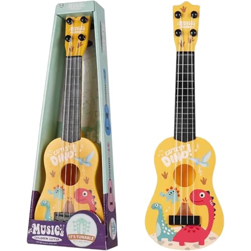 Kids Ukulele, Kleinkind Ukulele, Cartoon Style 16inch 4-Saiten-Kleinkind-Ukelele für anfänger einstellbare Ergonomische frühe lehrreiche Bauchmuskinder Gitarre, Geschenke für Kinder, Dinosauriermuste von BEAHING