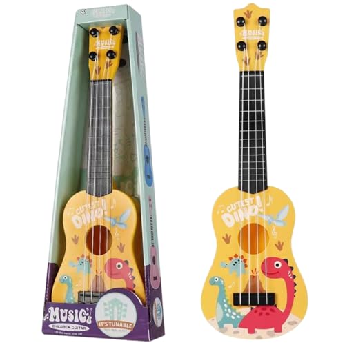 Kleinkind Ukulele, Kinder Ukulele Cartoon Style 16inch 4-Saiten-Kleinkind-Ukelele für anfänger einstellbare Ergonomische frühe lehrreiche Bauchmuskinder Gitarre, Geschenke für Kinder, Dinosauriermust von BEAHING