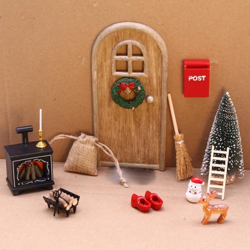 Mini Weihnachtsdekorationen, 15pcs/Set Dollhouse Weihnachtsdekorationen 1:12 Puppenhauszubehör Realistische dekorative Miniatur -Szene Kinder tun Spielen Spielzeug für Dollhouse Weihnachtsdekoration von BEAHING