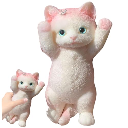 Sensorisches Spielzeug, Katzenzappwerk Spielzeug 8 x 4 Zoll niedliche Katzen -Sensorikspielzeug realistischer 3D -Katzen -Stress -Relief -Spielzeug Soft Kawaii Kitties Zappet Squeeze Spielzeug kreati von BEAHING