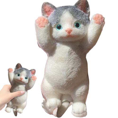 Sensorisches Spielzeug, Katzenzappwerk Spielzeug 8 x 4 Zoll niedliche Katzen -Sensorikspielzeug realistischer 3D -Katzen -Stress -Relief -Spielzeug Soft Kawaii Kitties Zappet Squeeze Spielzeug kreati von BEAHING