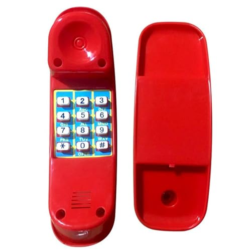 Spielzeugtelefon mit numerischem Schlüssel Realistische leichte Plastik -Kinder -Kinder -Telefon, 8x3x2 tun Spiele Kinder spielen Telefon für interaktives Lernen im Alter von 3+ Kindern, rot, Spielze von BEAHING