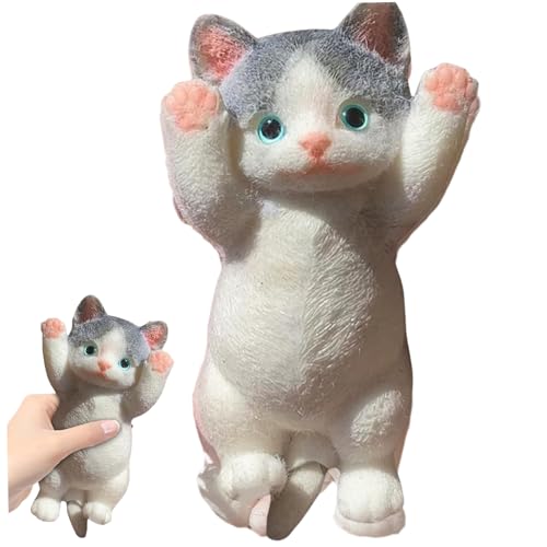 Squeeze Toys, Cat Fidget Toy 8 x 4 Zoll niedliche Katzen -Sensorikspielzeug realistischer 3D -Katzen -Stress -Relief -Spielzeug Soft Kawaii Kitties Zappet Squeeze Toy für Kinder Erwachsene, Zappel Sq von BEAHING