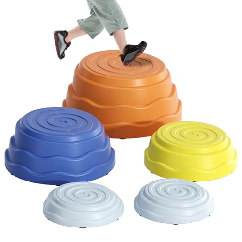 Stepping Stones Kids 5pcs/Set Nicht -Slip -sensorische Sprungsteine ​​Stapelbare Balance -Stufelsteine ​​Strahlspiel Rainbow Kleinkind Stepping Stones fördern die Koordination und das Gleichgewicht. von BEAHING