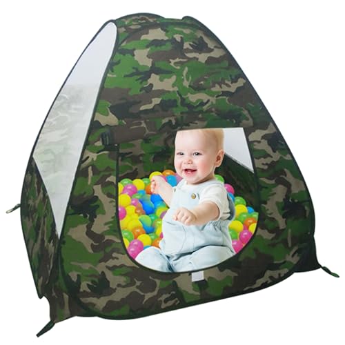 Teepee Zelt für Kinder in Aufwärtszelt für Kinder 3+ zusammenklappbare Kinder Spielen Zelt Zelt Indoor Outdoor Camouflage Playhouse Trep Play Tent Boosts Imagination 35x35x35 '', Up Zelt für Kinder von BEAHING