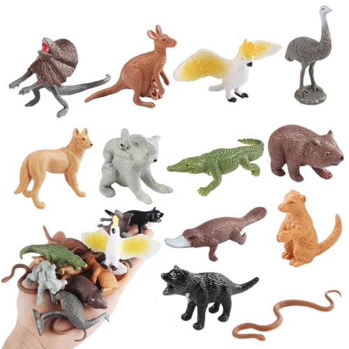 Tierspielzeug, 12 -pcs -Tierfiguren für Kleinkinder, realistische kognitive Tierspielzeug, Simulation australische Tierfiguren, Desktop -Dekoration Eductional Toy für Kinder Jungen Geschenke, Tierfig von BEAHING