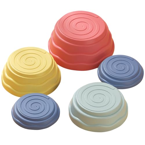 Trittsteine für Kinder 5pcs/Set Nicht-rutscher Hochleistungsbalance-Stufe Stufe Bunte interaktive Eltern-Kind-Sprungbrettsteine entwickelungsbedingte Vorschule Spielzeug-Sensorikspielzeug, Balance-Tr von BEAHING