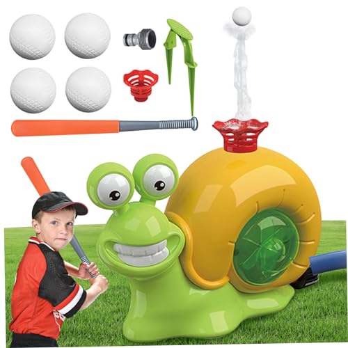 Wassersprinkler Baseballspielzeug für Kinder, lustiger Wassersprinkler mit Ball und Fledermaus Baseball Wasserspielzeug Sommer im Freien Wasserspray -Spielzeug für Kleinkinder Garten Yard, Schnecke von BEAHING