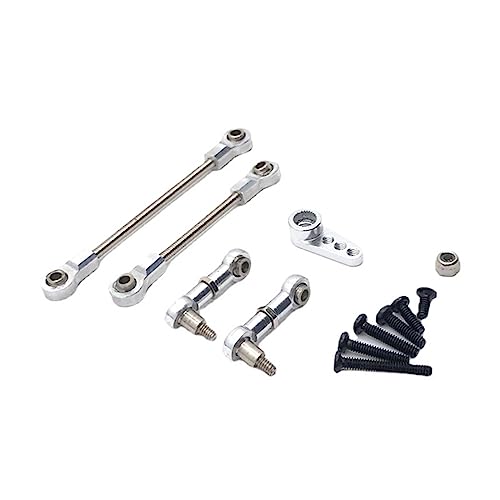 BEALIFE 1/28 RC Car 28T Servo Mount Arm Linkage DIY Link Rod Set Reparaturzubehör Ersatz für WLtoys K969 K979 K989 K999, Silber von BEALIFE