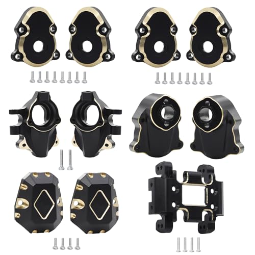 BEALIFE 12 stücke Messing Vorne Hinten Portal Achse DIY Kit Für 1/18 Ascent 18 Crawler CNC Gefräste Schwarz RC Auto Zubehör ersatz Teile von BEALIFE