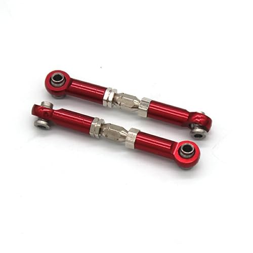 BEALIFE 2 stücke Aluminium Legierung Lenkung Link Stange Für H16 16207 16208 16209 16210 1/16 Crawler Stärkere RC Auto Zubehör ersatz Teile, Rot von BEALIFE