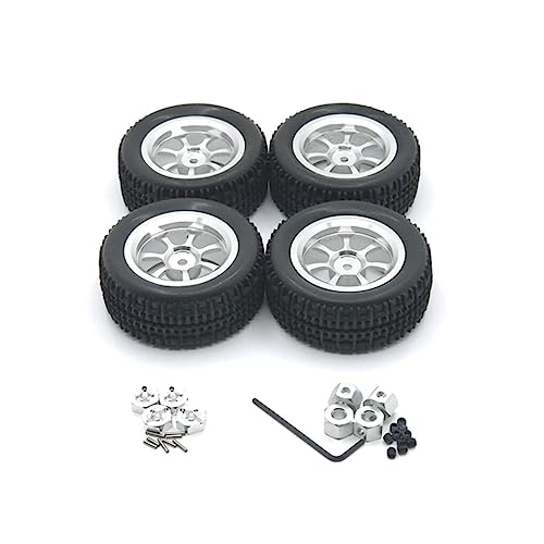 BEALIFE 4 Stück Felge RC Car Crawler Fahrzeug Upgrade Naben Modifikation Ersatzteil Zubehör Ersatz für Wltoys A949 A959 A969, Silber von BEALIFE