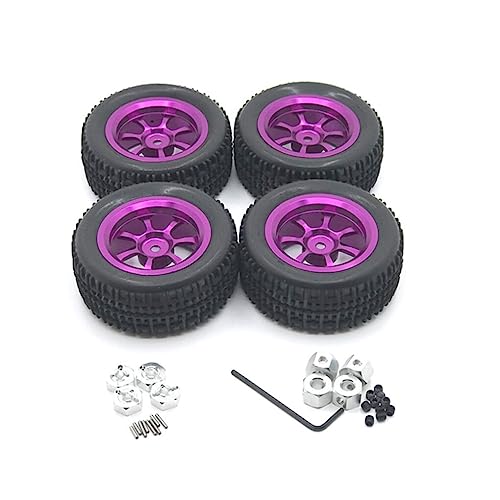 BEALIFE 4 Stück Felge RC Car Crawler Fahrzeug Upgrade Naben Modifikation Ersatzteil Zubehör Ersatz für Wltoys A949 A959 A969, Violett von BEALIFE