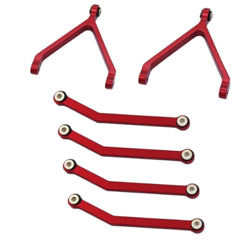 BEALIFE 6 stücke 1/24 Aluminium Legierung Lenkung Link Rod Set Für FCX18 FCX24 Crawler Radstand RC Auto Zubehör Ersatz Teile, Rot von BEALIFE