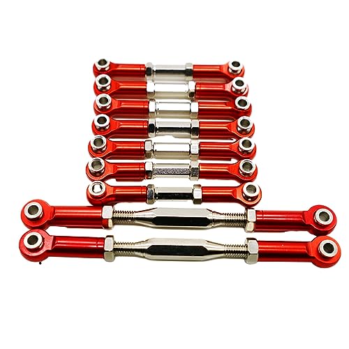 BEALIFE 9X 9Pcs Zugstange Lenkservo Link Für 1/10 WLtoys K949 Aluminium Legierung Zugstange Lenkservo Link Für 1/10 WLtoys, Rot von BEALIFE