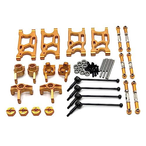 BEALIFE Fernbedienung Auto Vorne Hinten Schwingen Lenkschalen C Basis Radschale Fahrzeuglager Zugstangen Kit Zubehör, Gold von BEALIFE