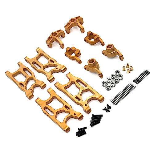 BEALIFE Ferngesteuertes Auto Metall Vorderradschwinge C Basis Radschale Verbessertes Ersatzteil Autolager Reparatursatz, Gold von BEALIFE