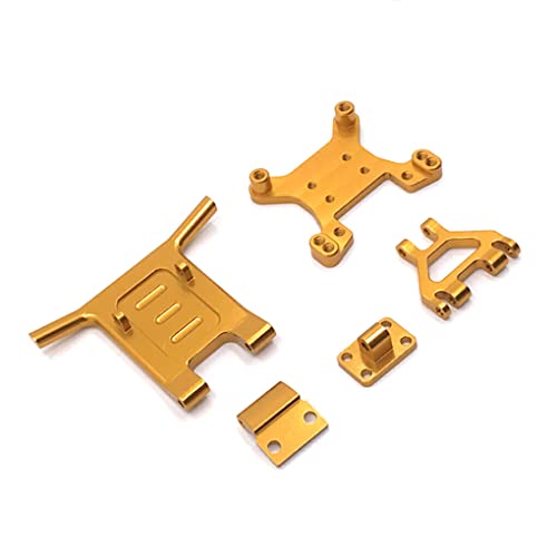 BEALIFE Ferngesteuertes Auto Metallstoßdämpfer Kit Frontstoßstange Verbesserter Zubehörersatz für WLtoys 144010 144001 144002, Gold von BEALIFE