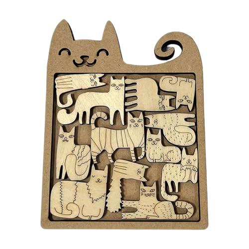 BEALIFE Kultivieren Sie Fähigkeiten. EIN äußerst anspruchsvolles hölzernes Katzenpuzzlespiel. Geschenke für Verschiedene Feiertage und Katzenliebhaber. IQ Puzzle, Typ+1 von BEALIFE