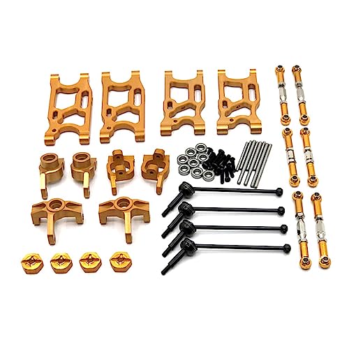 BEALIFE Metall Vorne Hinten Schwingarm Fernbedienung Crawler Steering Cup Kit Modifizierte Teile Ersatz für Wltoys 144001 144002, Gold von BEALIFE