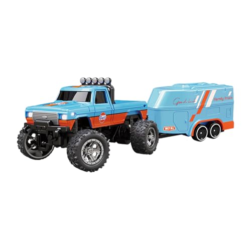 BEALIFE Mini RC Monster Truck mit Anhänger USB wiederaufladbar 4G Fernbedienung 24GHz RC Auto ABS Fernbedienung LKW und Anhänger, A von BEALIFE