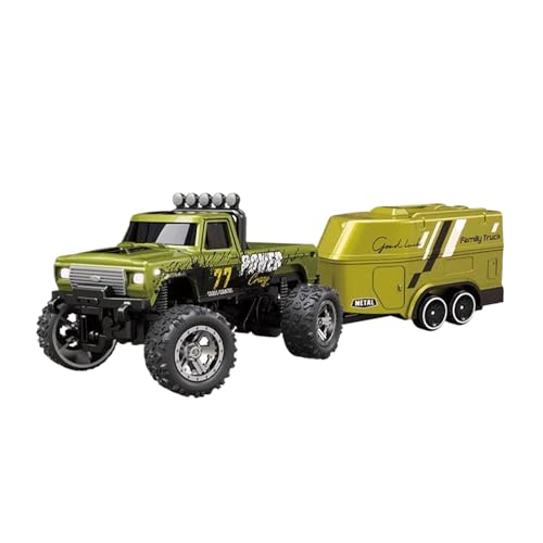 BEALIFE Mini RC Monster Truck mit Anhänger USB wiederaufladbar 4G Fernbedienung 24GHz RC Auto ABS Fernbedienung LKW und Anhänger, E von BEALIFE