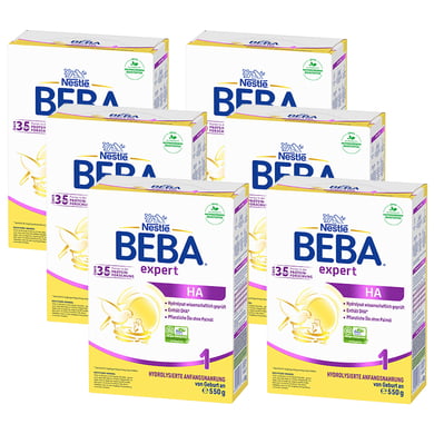 Nestlé Anfangsnahrung BEBA EXPERT HA 1 6x 550 g ab der Geburt von BEBA