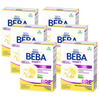 Nestlé Anfangsnahrung BEBA EXPERT HA PRE 6x 550 g ab der Geburt von BEBA